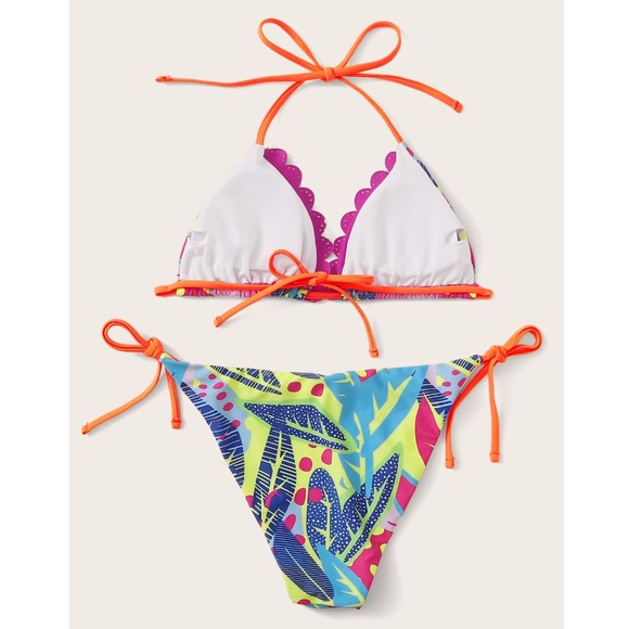 Bright Floral Tropical 2 Piece Swimsuit - Picture 3 of 9